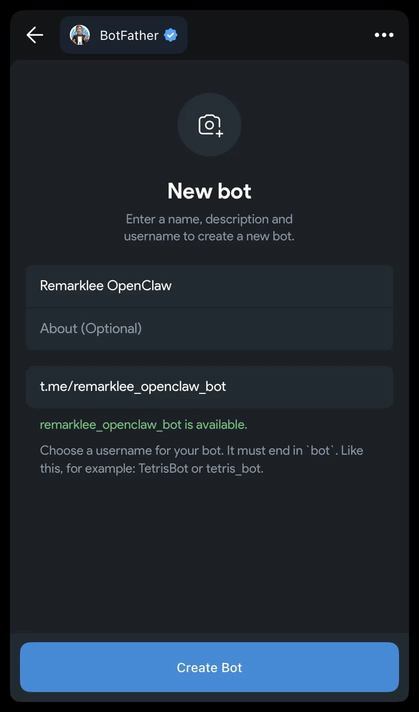 BotFather: создание нового бота